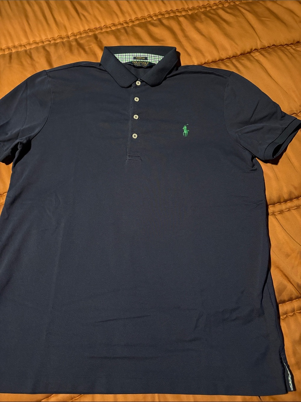 Ralph Lauren Polo Shirt in Navy with Green Pony Embroidery Size L - Picture 2 of 5